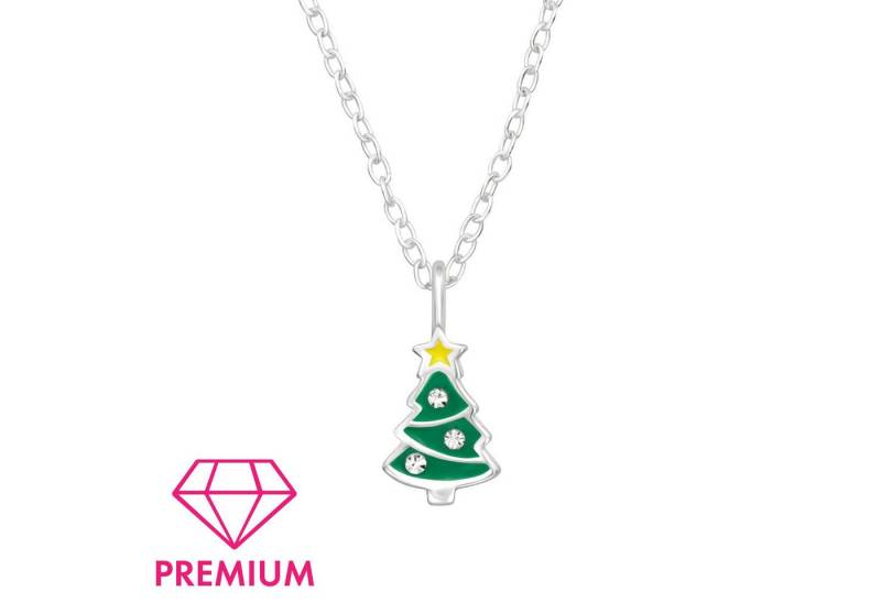 Monkimau Silberkette Weihnachtsbaum Kinder Premium Halskette 925 Silber Geschenk, Hypoallergen von Monkimau