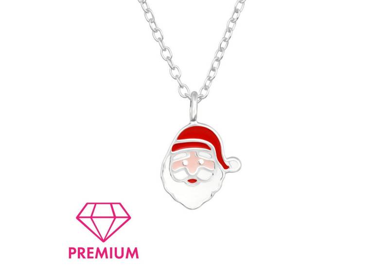 Monkimau Ohrring-Set Weihnachtsmann Kinder Premium Halskette 925 Silber, Hypoallergen von Monkimau