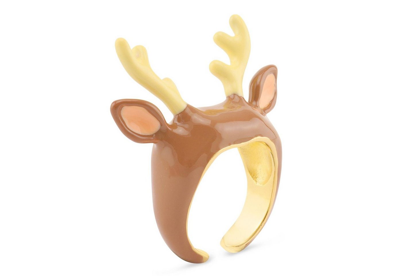 Monkimau Silberring Hirschgeweih Ring vergoldet von Monkimau