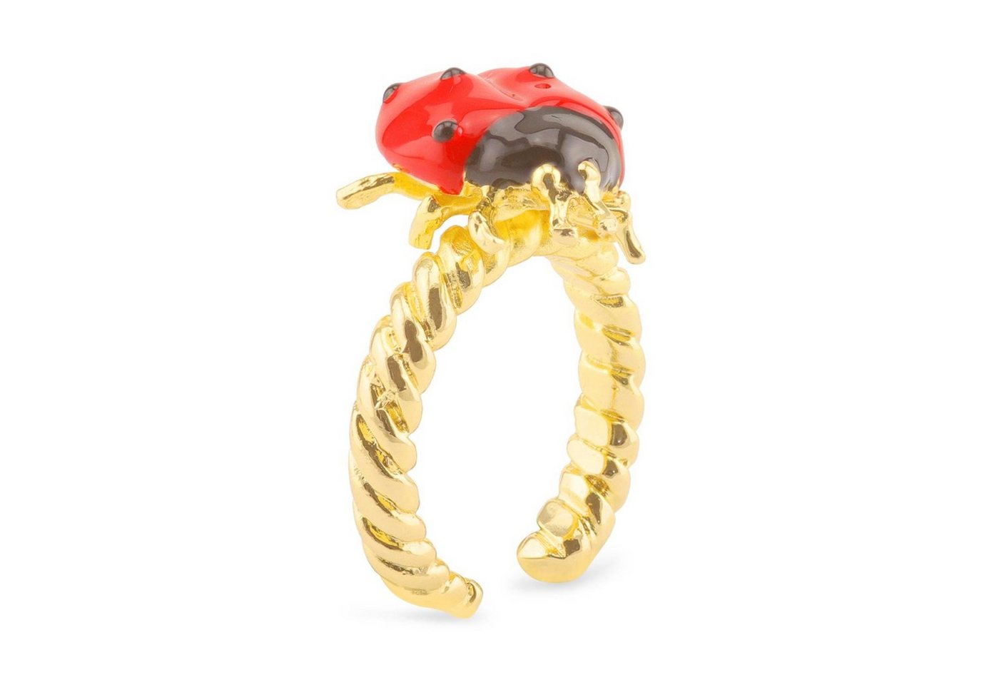 Monkimau Silberring Marienkäfer Glücksbringer Ring vergoldet von Monkimau