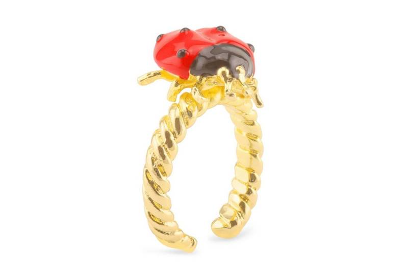 Monkimau Silberring Marienkäfer Glücksbringer Ring vergoldet von Monkimau