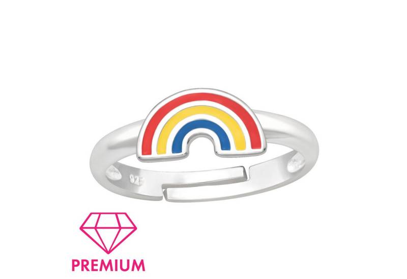 Monkimau Silberring Regenbogen Kinder Premium Ring 925 Silber - Größe 4 von Monkimau