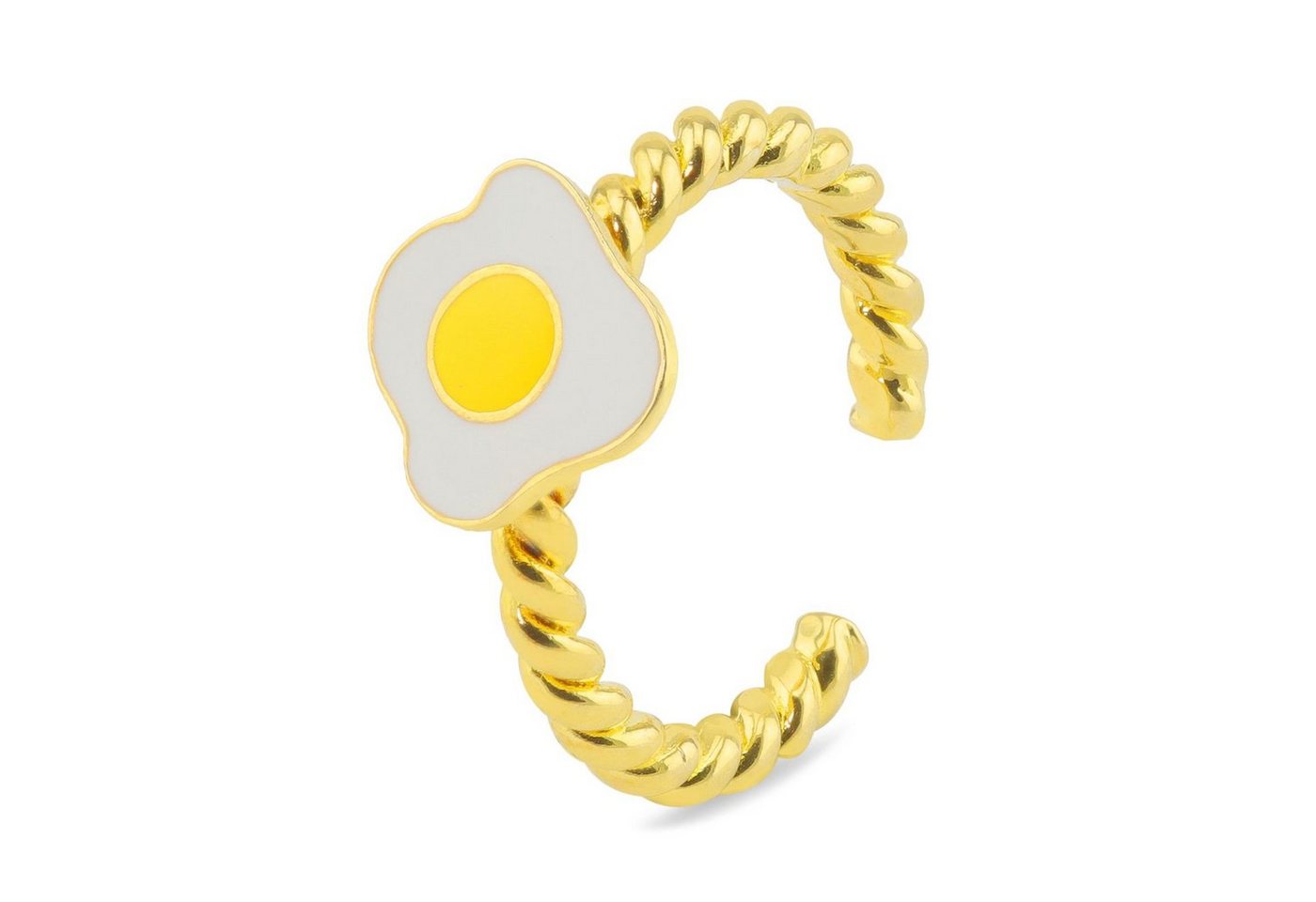 Monkimau Silberring Spiegelei Ring vergoldet von Monkimau