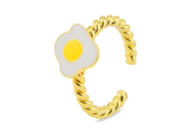 Monkimau Silberring Spiegelei Ring vergoldet von Monkimau