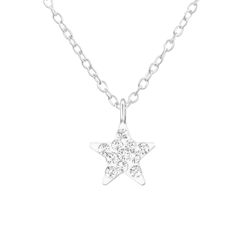 Monkimau Stern Kinder Halskette 925 Silber | Hypoallergen Kinderohrringe | Mädchen Schmuck Geschenk Geschenkidee von MONKIMAU