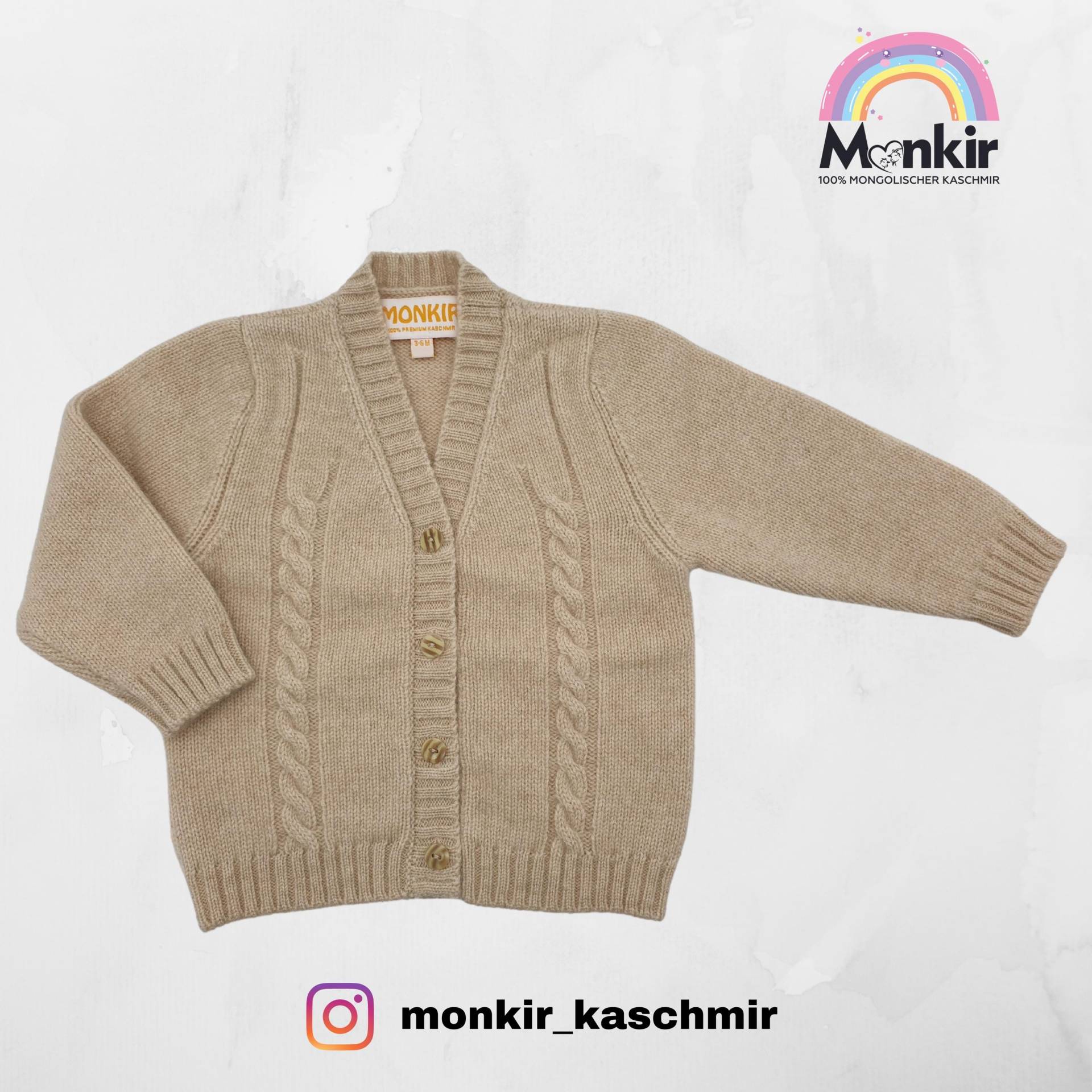 Kaschmircardigan Für Babys Aus Der Mongolei, 100% Kaschmir | Blau, Grau, Beige Kaschmircardigan Für Babys Aus Der Mongolei, 100% Kaschmir | Blau, Grau, Beige von MonkirKaschmir