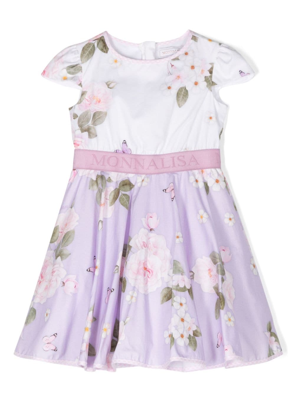 Monnalisa Ausgestelltes Kleid mit Blumen-Print - Violett von Monnalisa