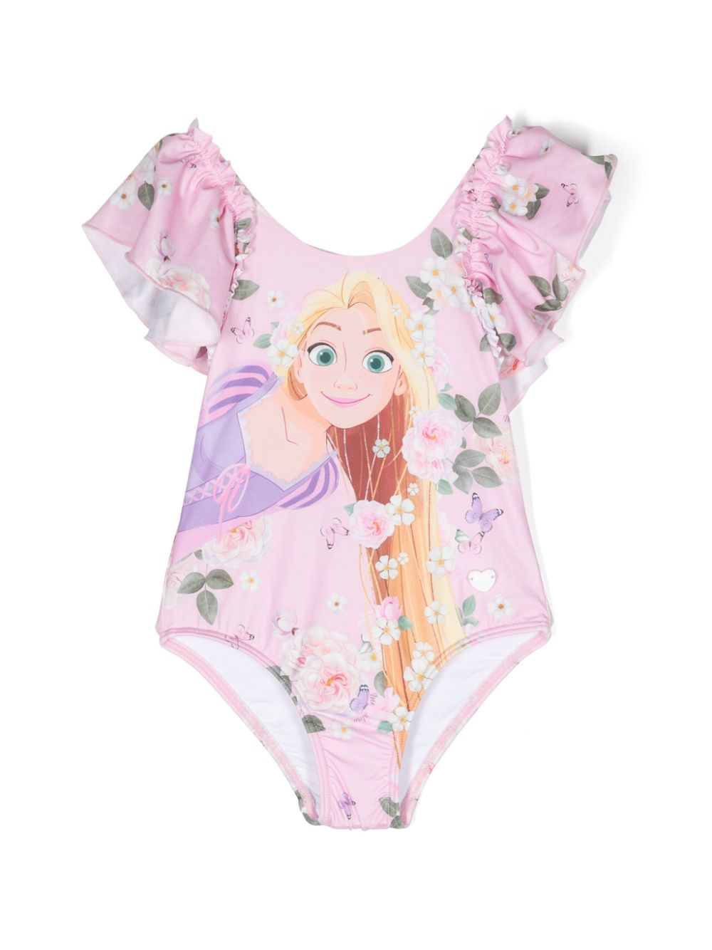 Monnalisa Badeanzug mit Rapunzel-Print - Rosa von Monnalisa