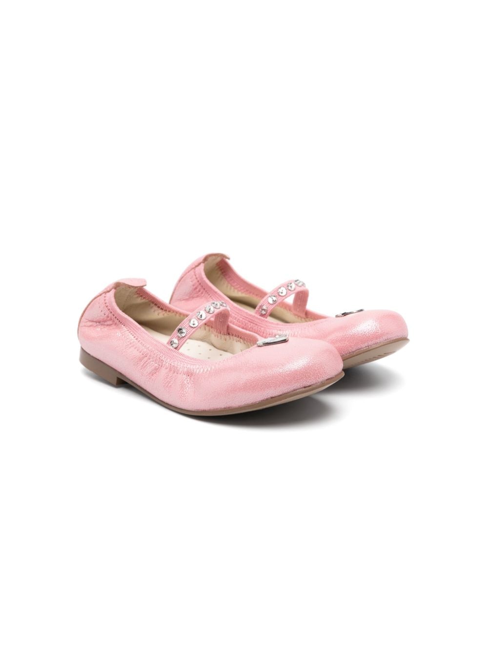 Monnalisa Ballerinas mit Logo-Schild - Rosa von Monnalisa