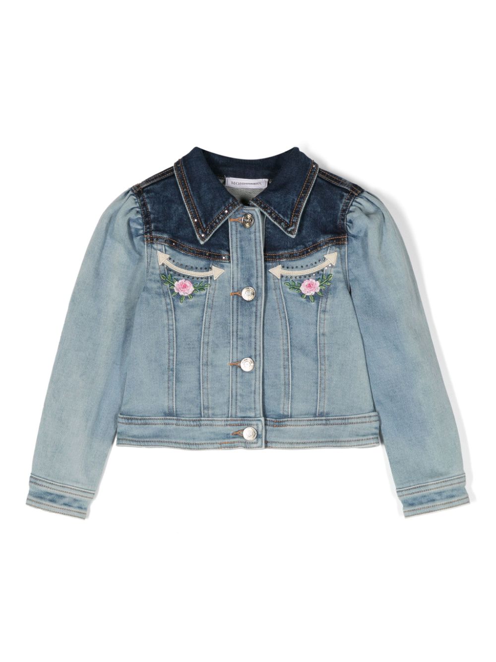 Monnalisa Bestickte Jeansjacke - Blau von Monnalisa