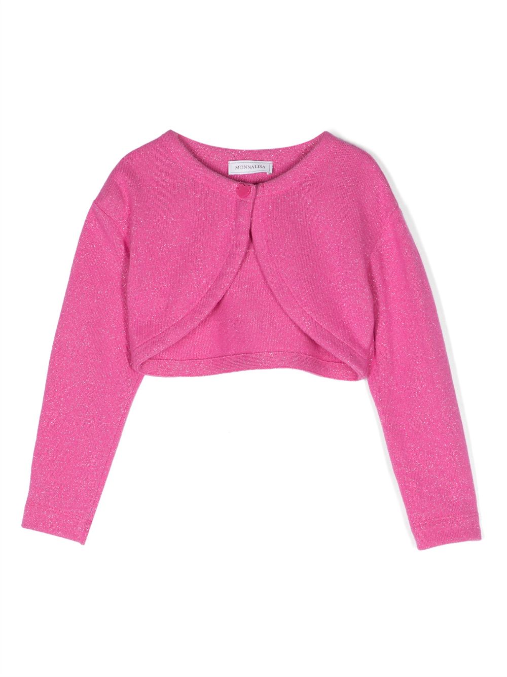 Monnalisa Cropped-Cardigan mit Intarsienmuster - Rosa von Monnalisa