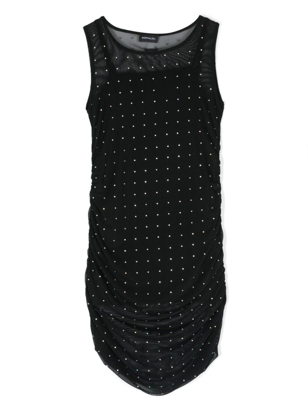 Monnalisa Drapiertes Kleid mit Strassverzierung - Schwarz von Monnalisa