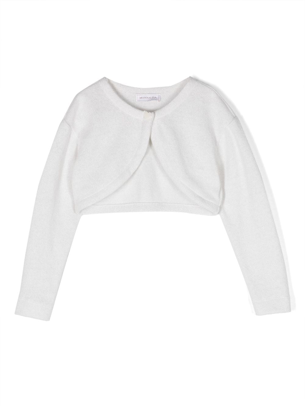 Monnalisa Fein gerippter Cropped-Cardigan - Weiß von Monnalisa