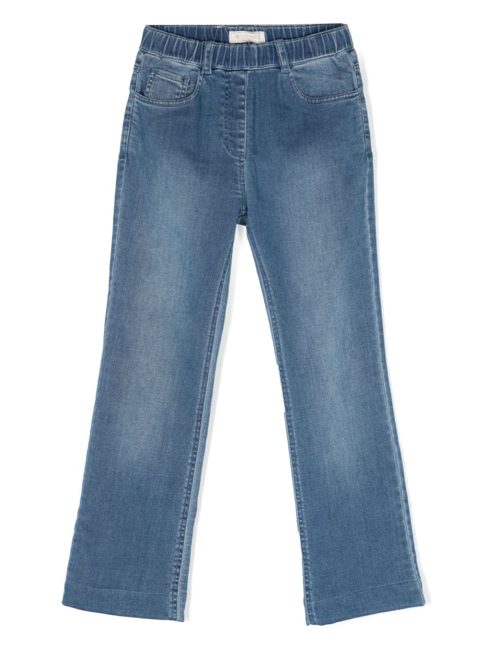 Monnalisa Gerade Jeans mit Logo-Patch - Blau von Monnalisa
