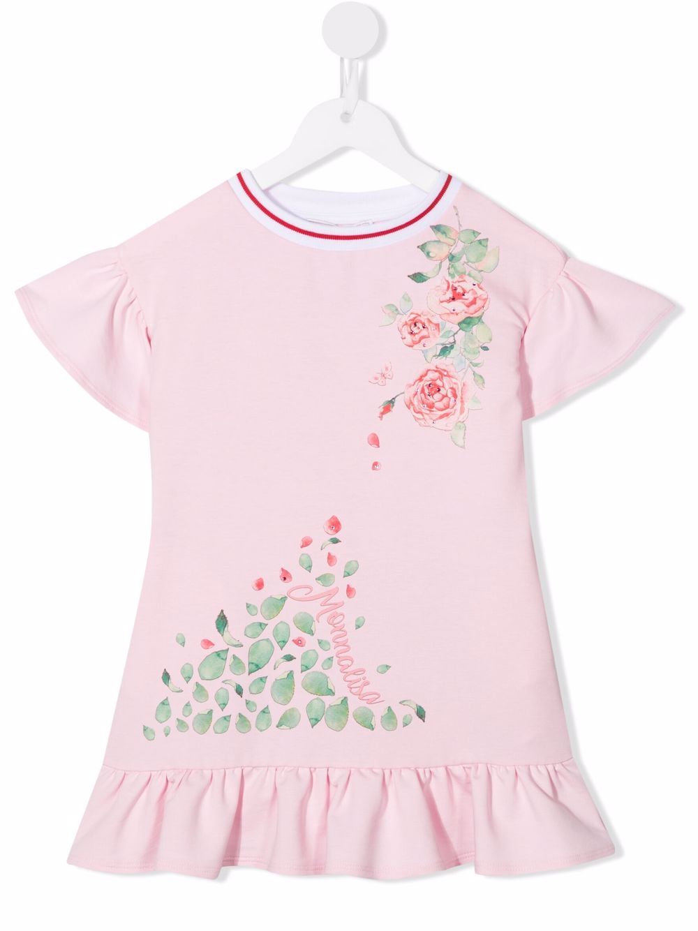 Monnalisa Gerüschtes Kleid mit Blumen-Print - Rosa von Monnalisa