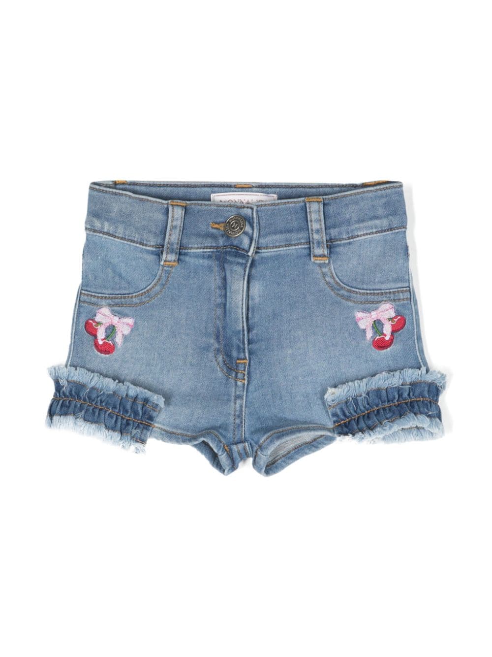 Monnalisa Jeans-Shorts mit Logo-Stickerei - Blau von Monnalisa