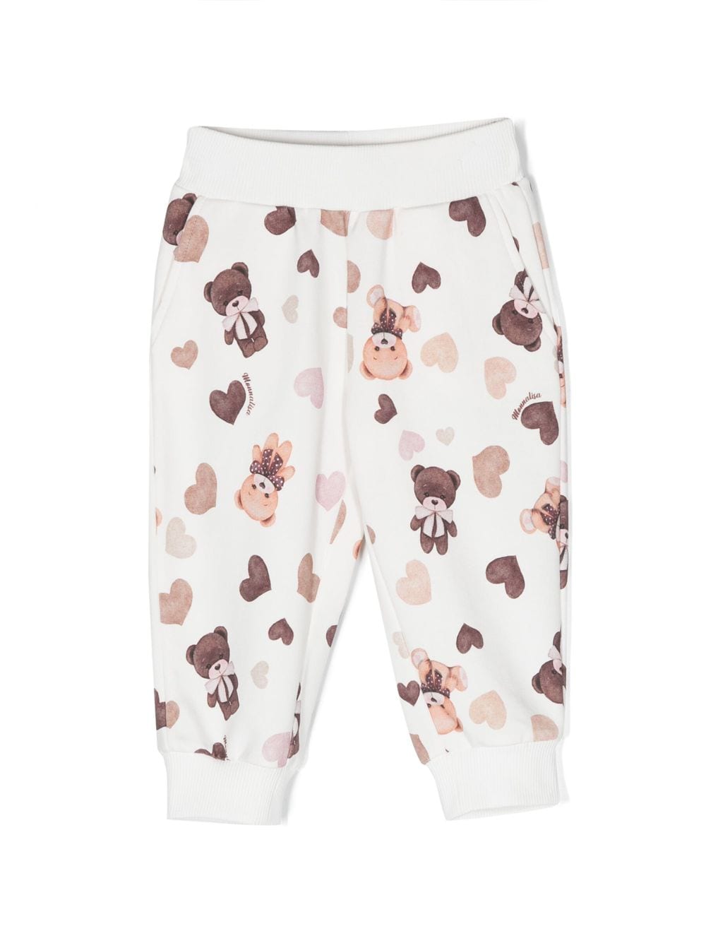 Monnalisa Jogginghose mit Teddy-Print - Weiß von Monnalisa