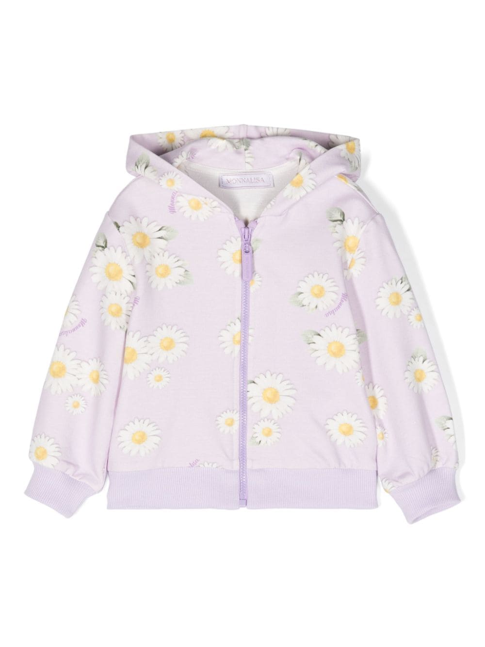 Monnalisa Kapuzenjacke mit Blumen-Print - Violett von Monnalisa