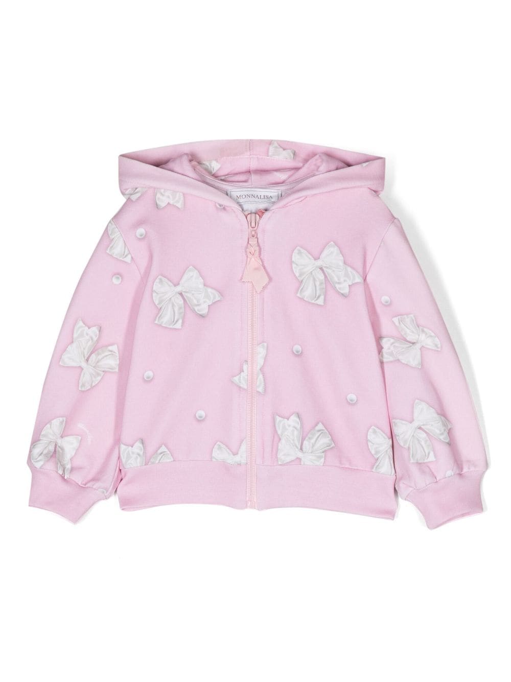 Monnalisa Kapuzenjacke mit Logo-Print - Rosa von Monnalisa