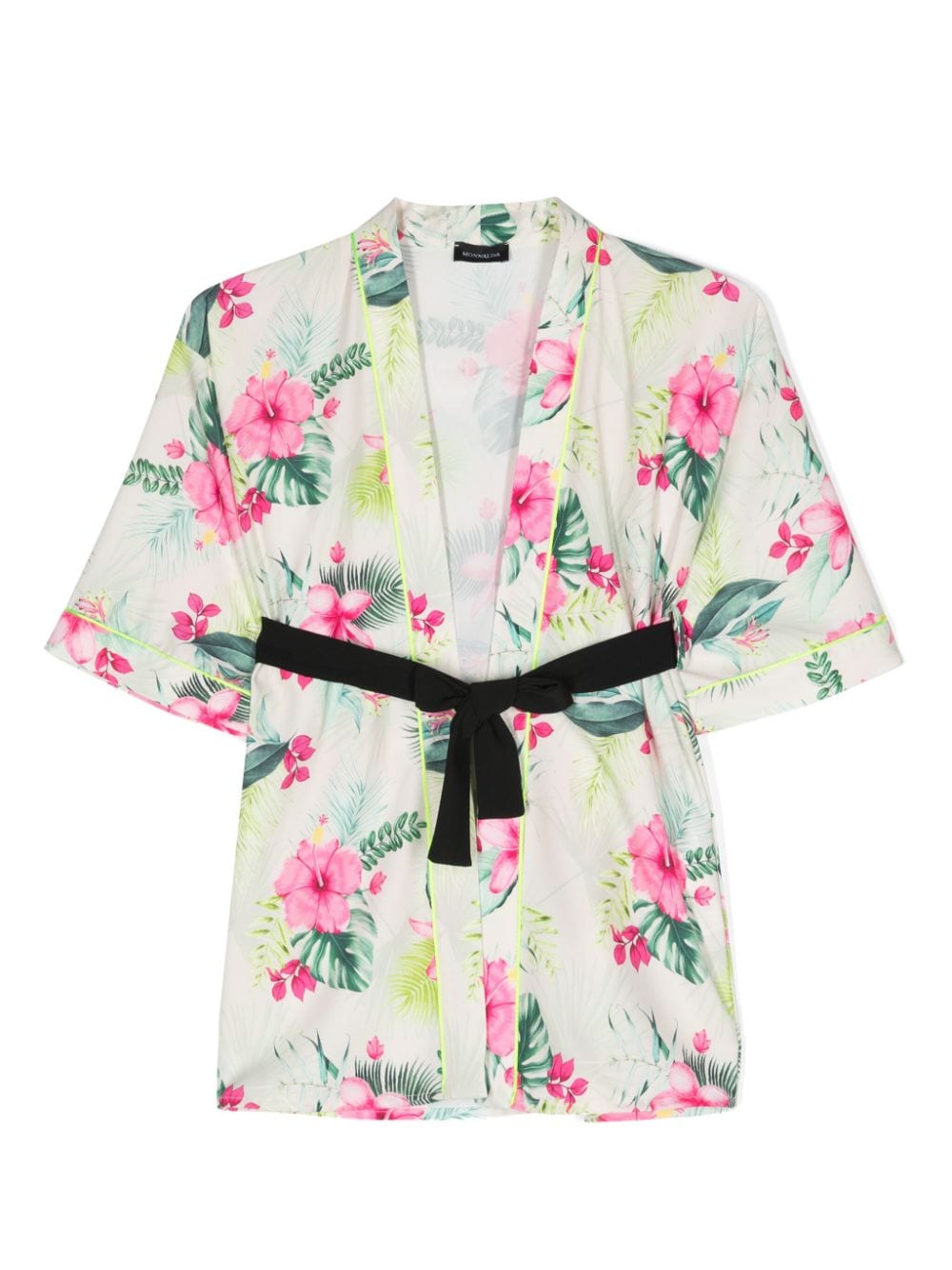 Monnalisa Kimono mit Blumen-Print - Grün von Monnalisa