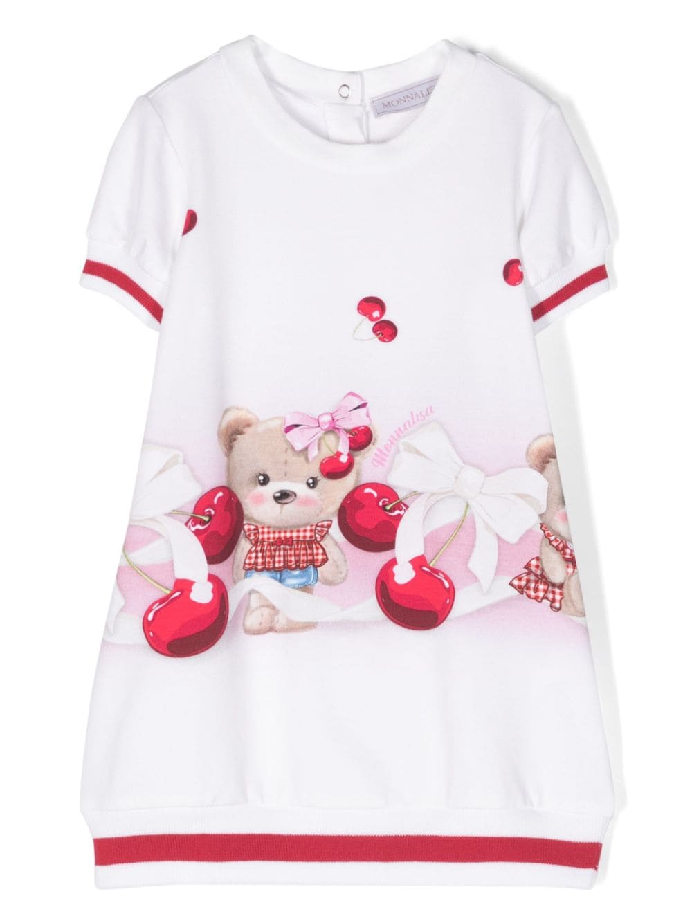 Monnalisa Kleid mit Teddy-Print - Weiß von Monnalisa