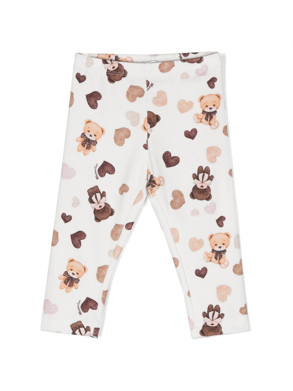 Monnalisa Leggings mit Teddy-Print - Weiß von Monnalisa