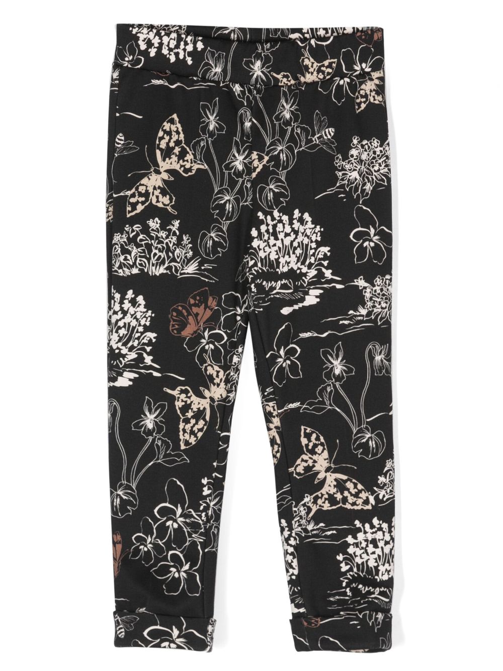 Monnalisa Leggings mit botanischem Print - Schwarz von Monnalisa