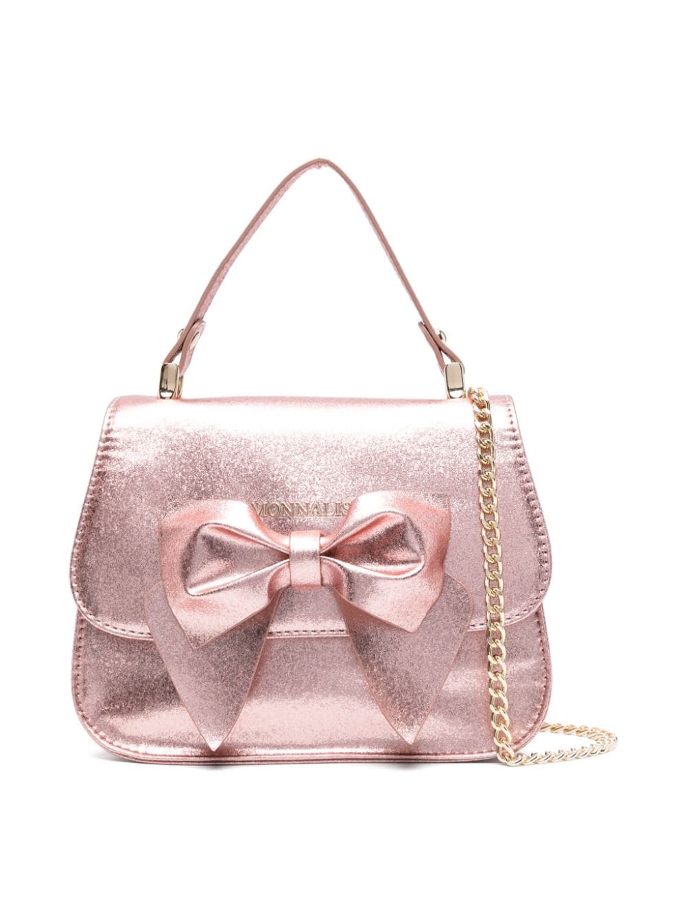 Monnalisa Metallic-Tasche mit Schleifendetail - Rosa von Monnalisa