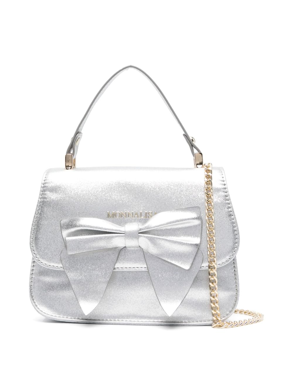 Monnalisa Metallic-Tasche mit Schleifendetail - Silber von Monnalisa