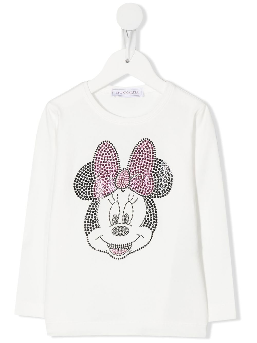 Monnalisa Minnie Maus T-Shirt mit Strass - Weiß von Monnalisa