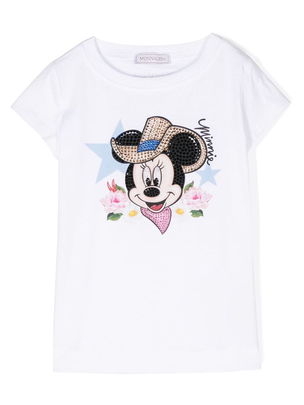 Monnalisa Minnie T-Shirt mit Kristallverzierung - Weiß von Monnalisa