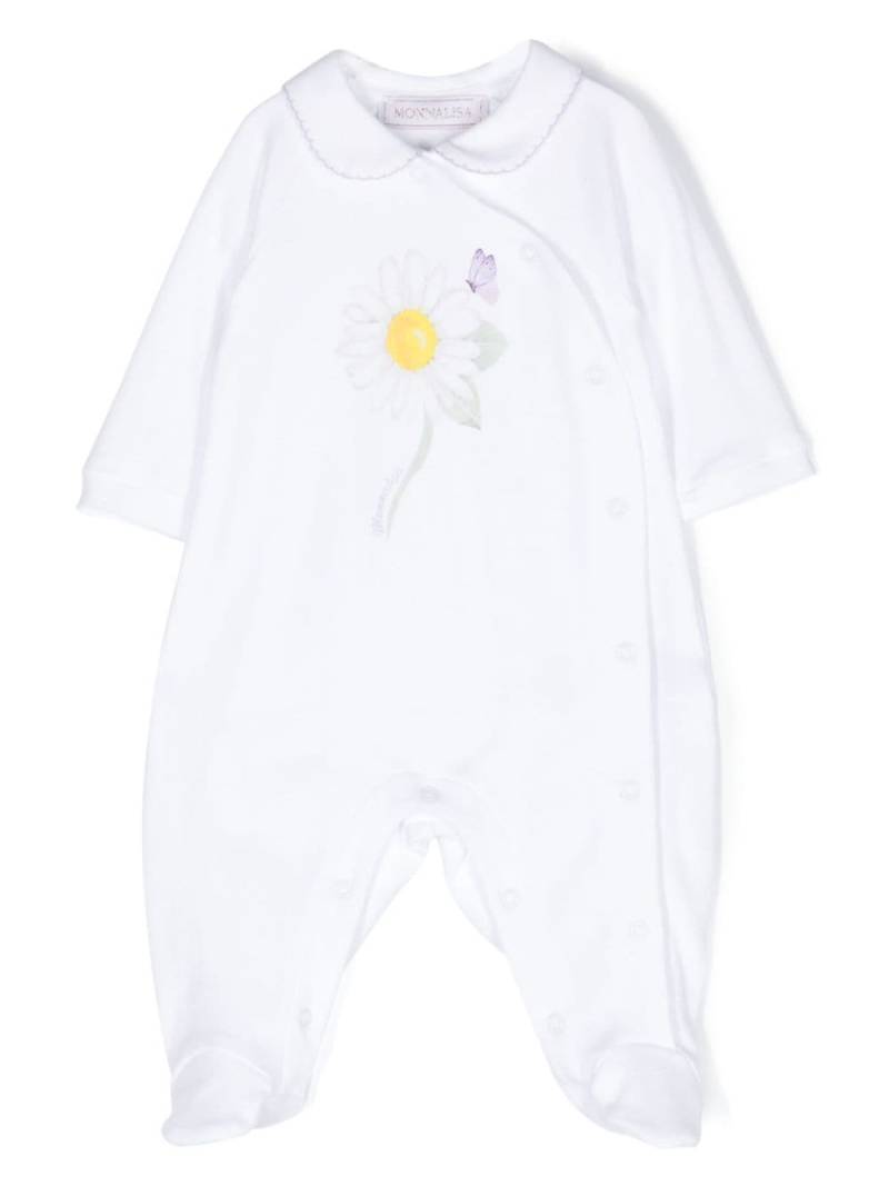 Monnalisa Pyjama mit Blumen-Print - Weiß von Monnalisa