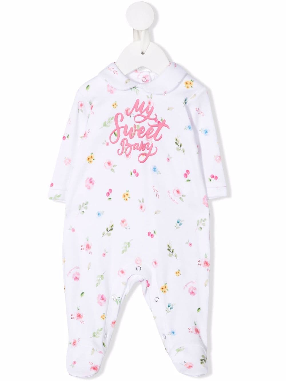 Monnalisa Pyjama mit "My Sweet Baby"-Stickerei - Weiß von Monnalisa