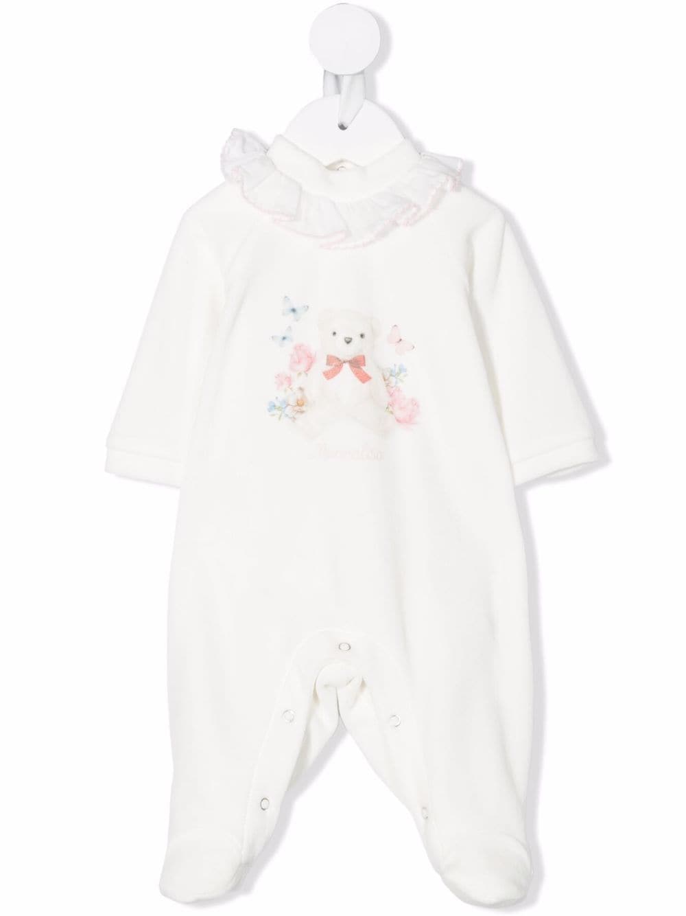 Monnalisa Pyjama mit Teddy-Print - Weiß von Monnalisa