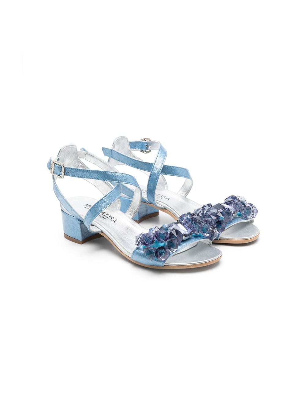 Monnalisa Sandalen mit Kristallen - Blau von Monnalisa