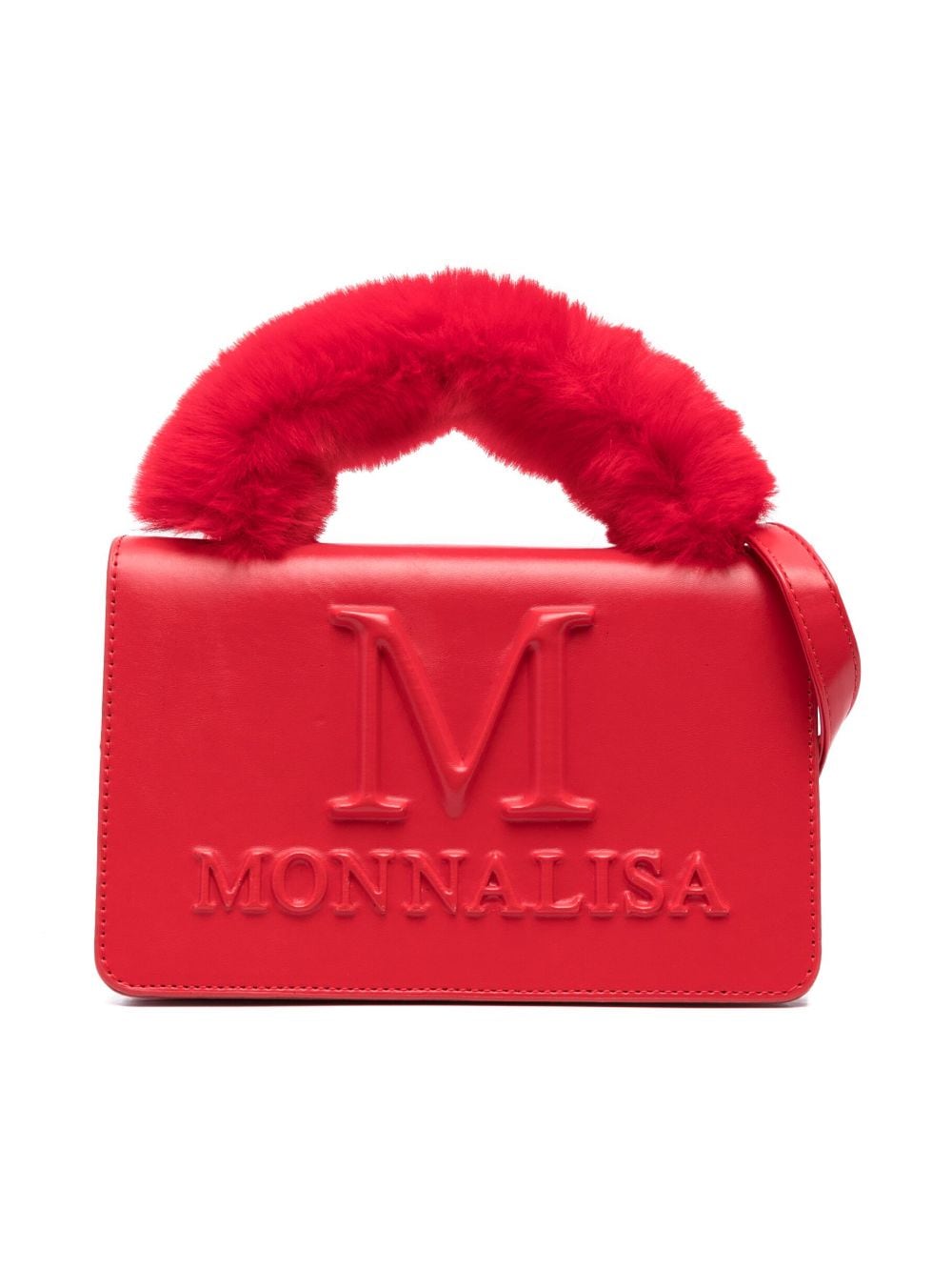 Monnalisa Schultertasche mit Faux Fur - Rot von Monnalisa