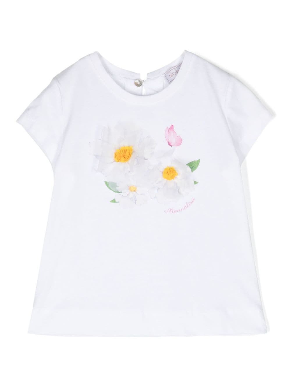 Monnalisa St. Flowers T-Shirt - Weiß von Monnalisa