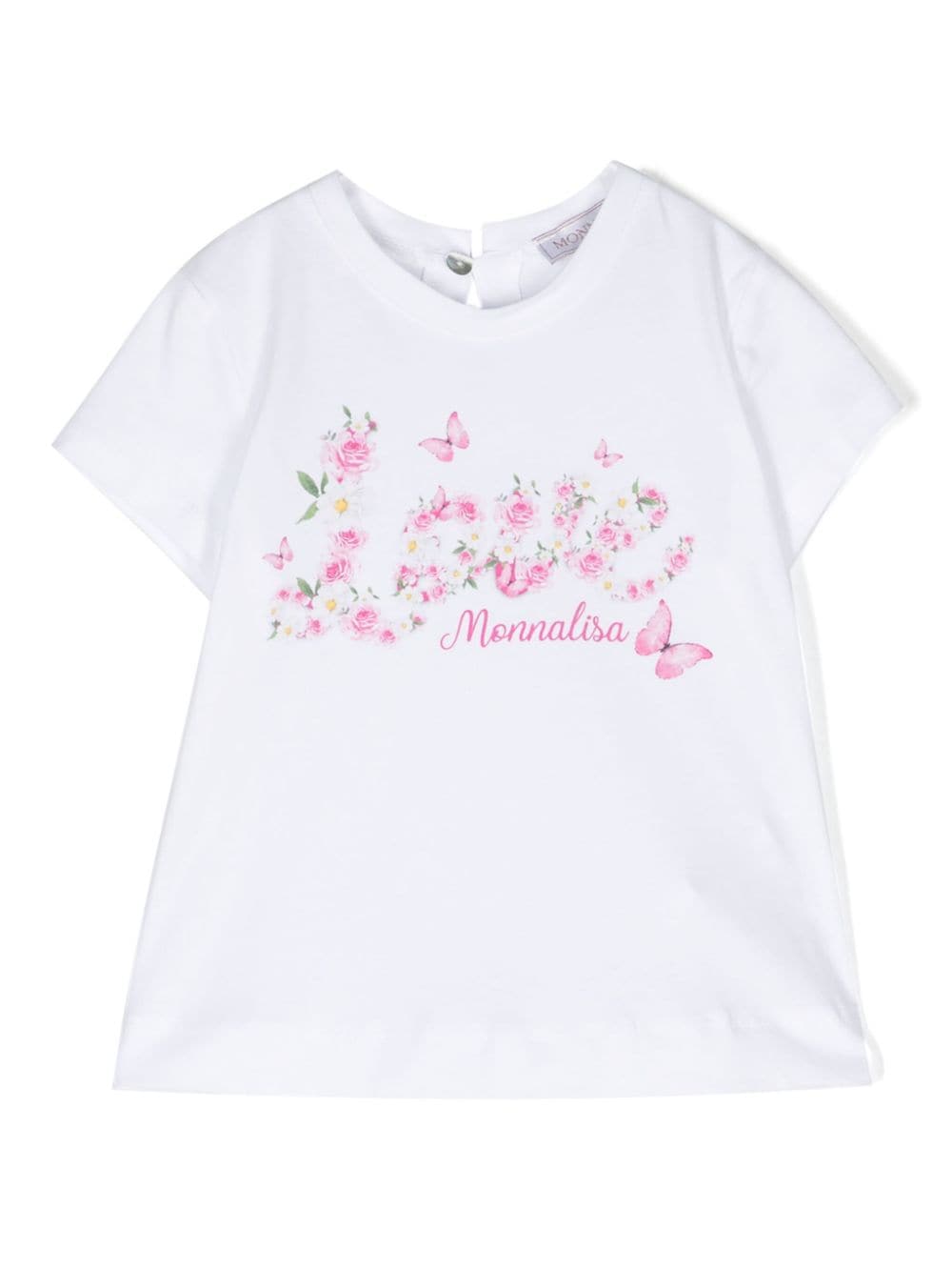 Monnalisa St. Love T-Shirt mit Rosen-Print - Weiß von Monnalisa