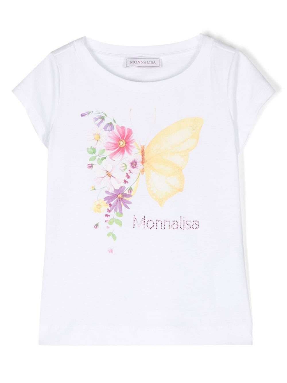 Monnalisa T-Shirt mit Blumen-Print - Weiß von Monnalisa