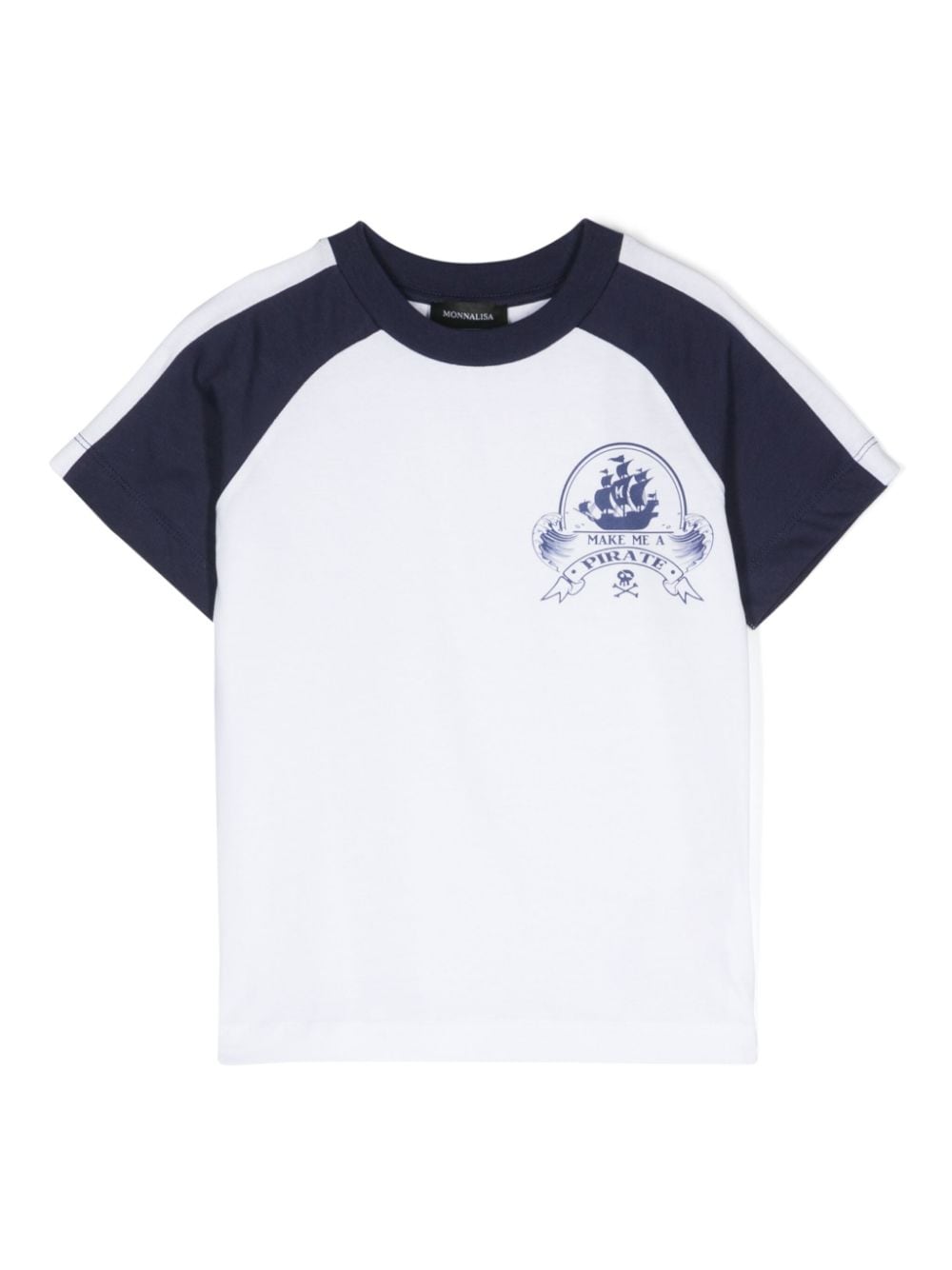 Monnalisa T-Shirt mit Marine-Print - Weiß von Monnalisa