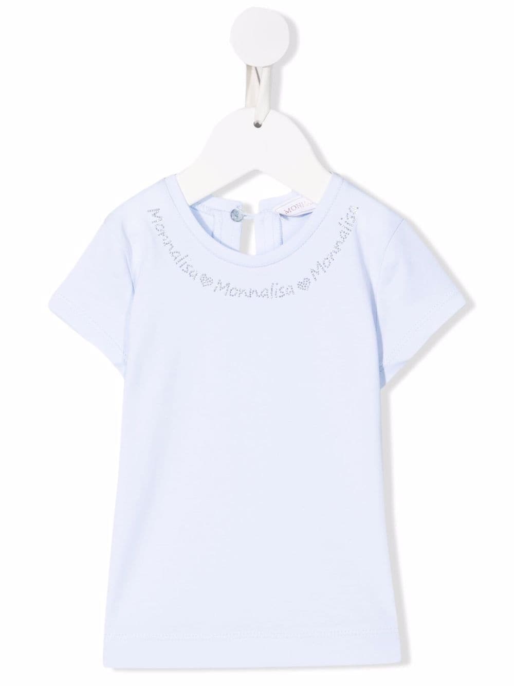 Monnalisa T-Shirt mit Nieten-Logo - Blau von Monnalisa