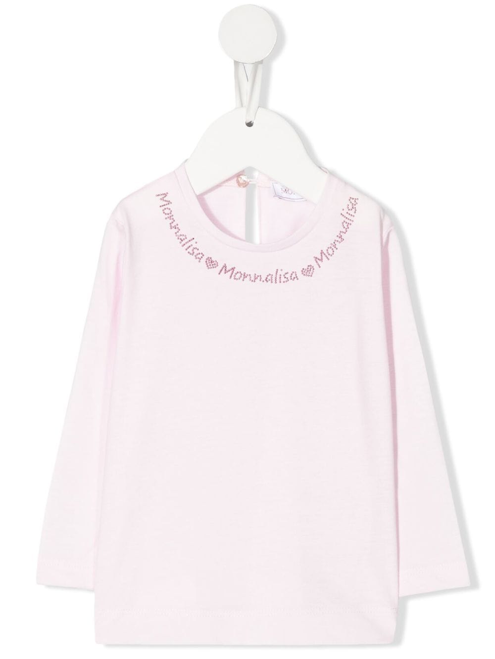 Monnalisa T-Shirt mit Strass-Logo - Rosa von Monnalisa