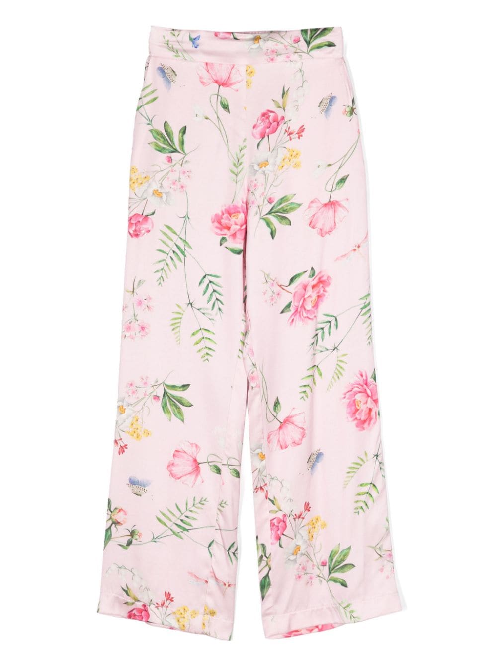 Monnalisa Weite Hose mit Blumen-Print - Rosa von Monnalisa