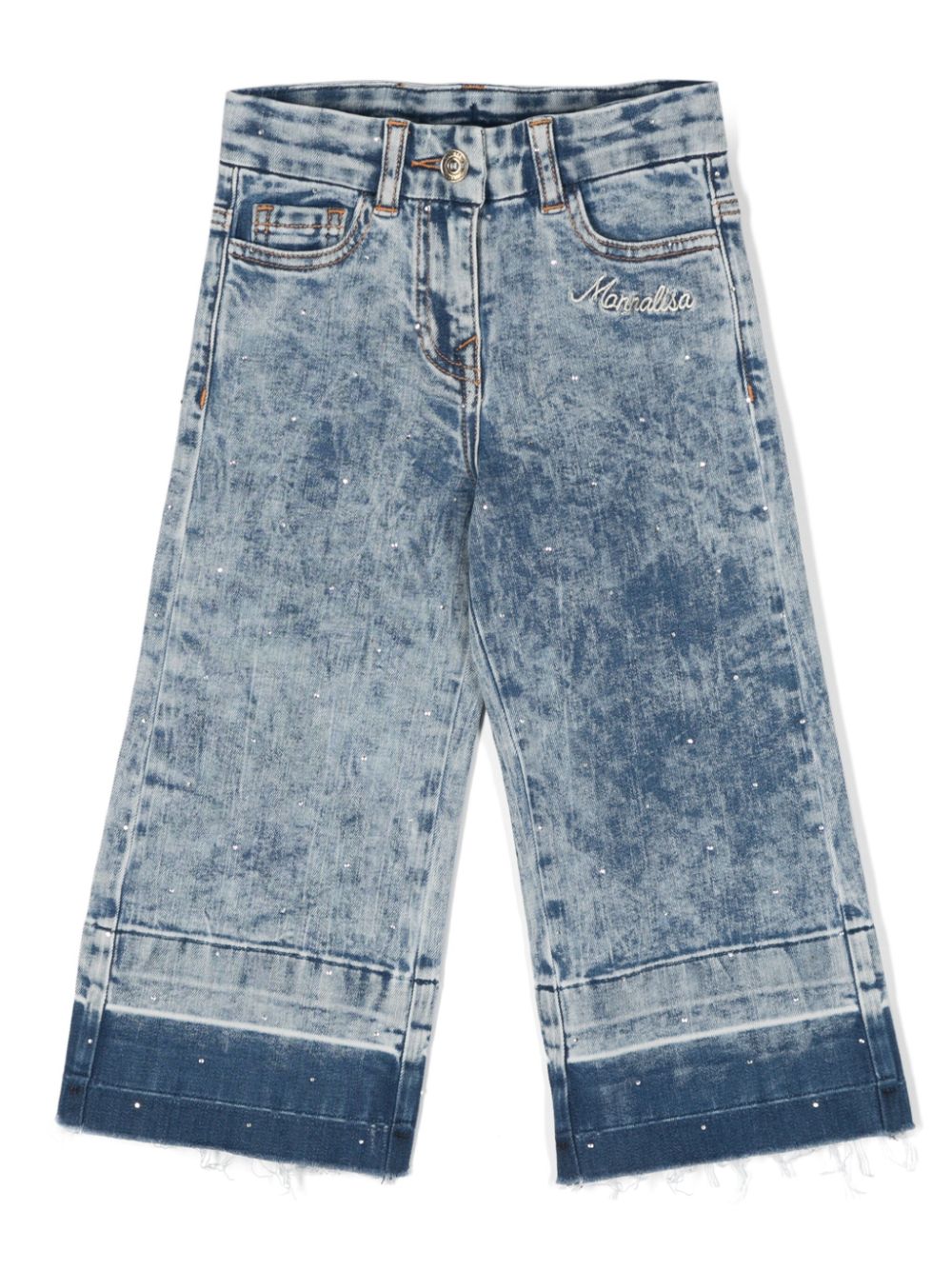 Monnalisa Weite Jeans mit Acid-Wash-Effekt - Blau von Monnalisa