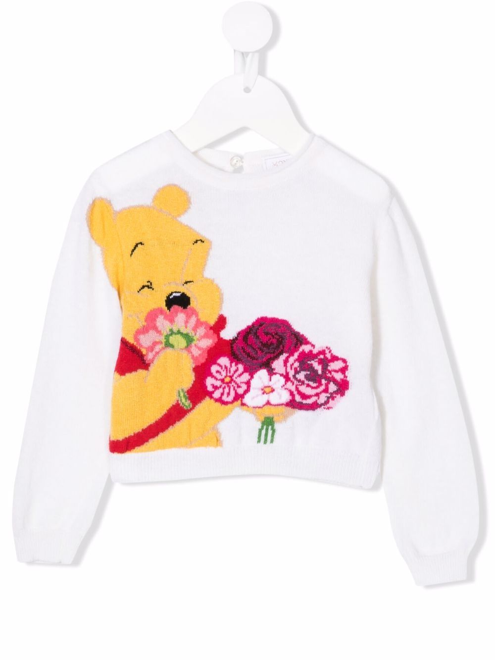 Monnalisa Winne-the-Pooh knitted jumper - Weiß von Monnalisa