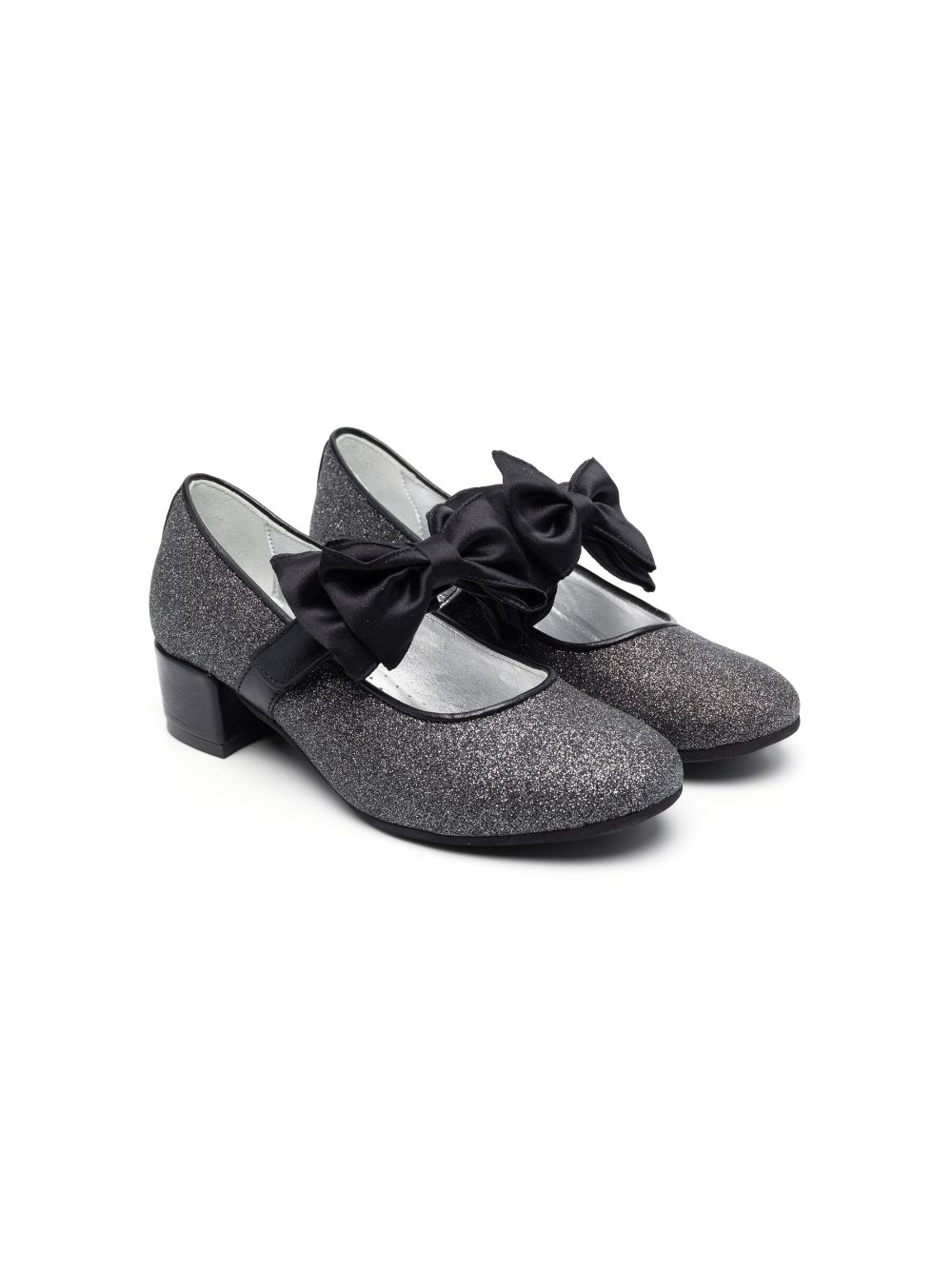 Monnalisa Ballerinas mit Blockabsatz 30mm - Schwarz von Monnalisa