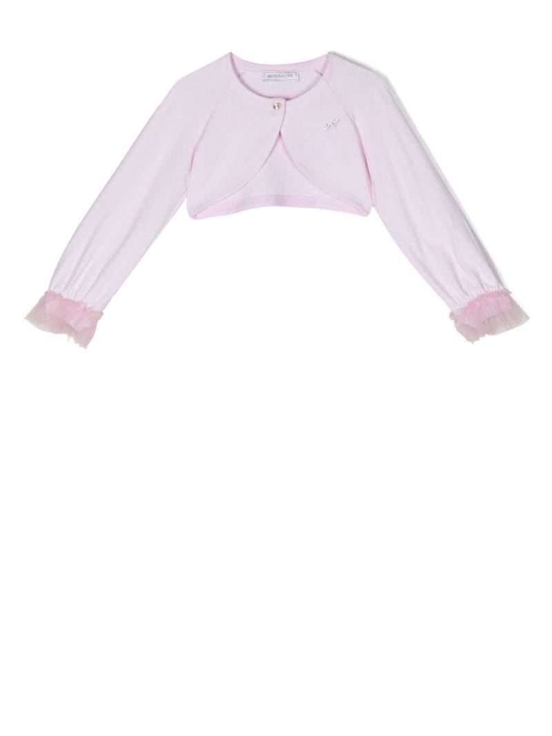 Monnalisa Verzierter Cropped-Cardigan - Rosa von Monnalisa