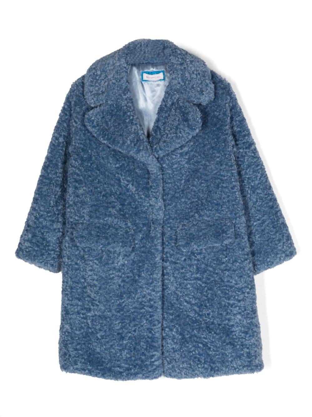 Monnalisa Mantel aus Faux Shearling - Blau von Monnalisa