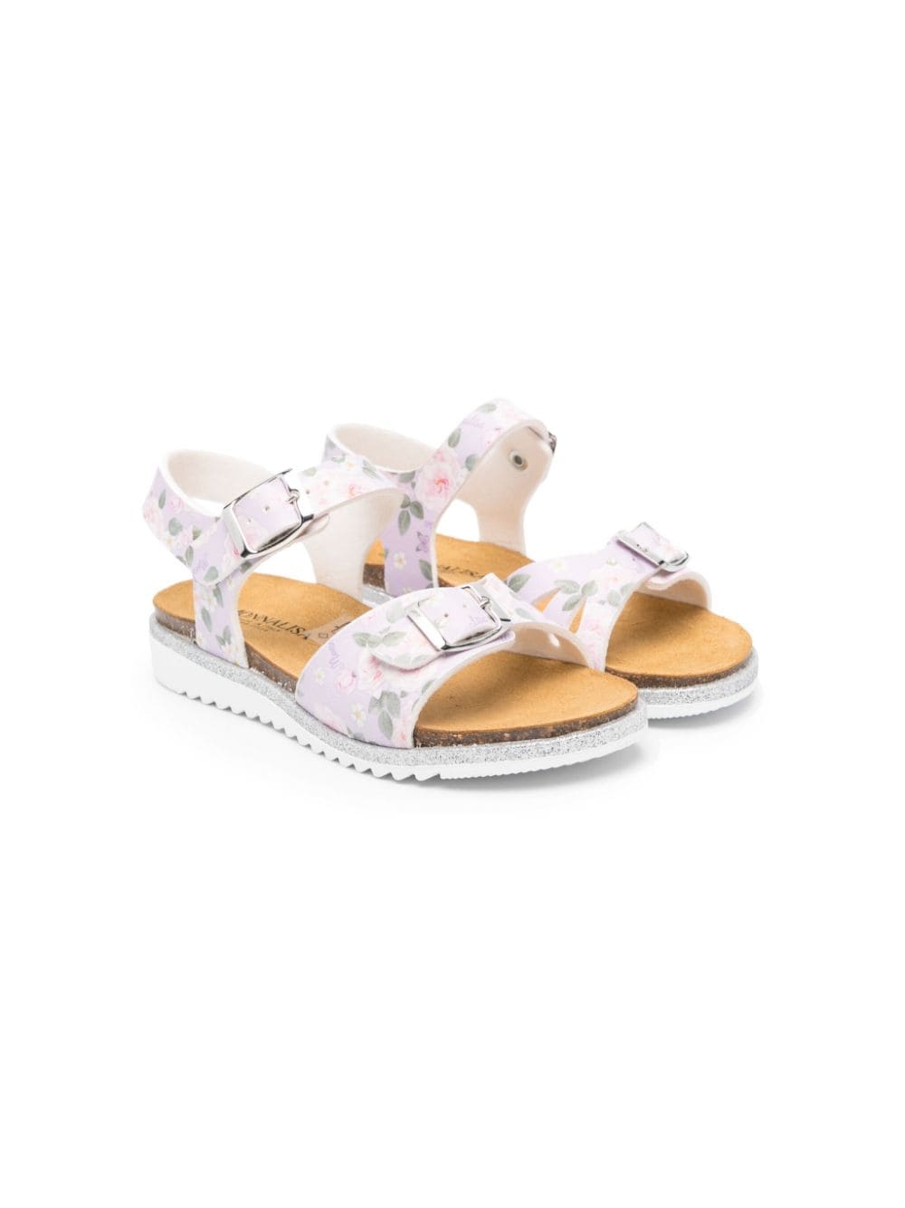 Monnalisa Sandalen mit Blumen-Print - Violett von Monnalisa