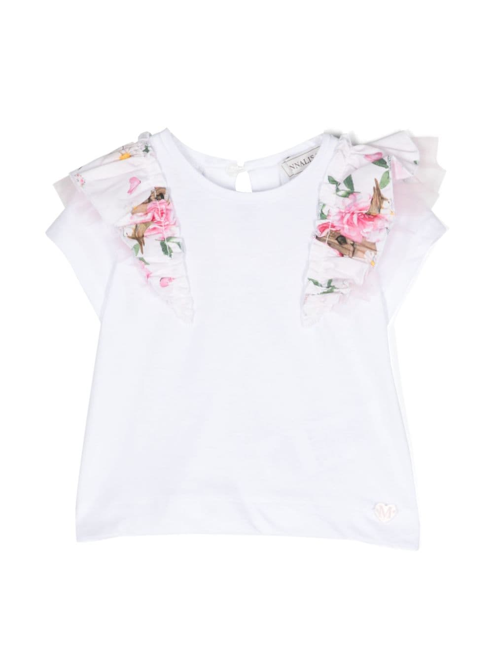 Monnalisa T-Shirt mit Blumen-Print - Weiß von Monnalisa